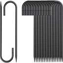 MSWY Rebar Stakes 12 Inch 20 Pack J Hook Ground Stakes Heavy Duty Chain Link Fence Stakes Galvanized Anchors Metal Tent Stakes for Wire Fencing Concrete Forming Trampolines Camping Canopies Shed Swing