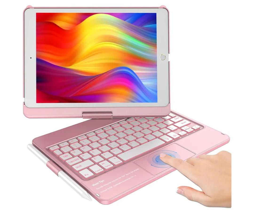 KBCASE Touchpad Keyboard Case for iPad 9th/8th/7th 10.2 inch, Backlit Trackpad Keyboard, 360°Rotatable Case with Keyboard for iPad 9th/8th/7th Gen, with Pencil Holder (Rose Gold)
Amazon's Choice
