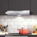 COSMO COS-5MU30 30 in. Delta Collection Ducted Under Cabinet Range Hood, Button Controls, Reusable Filters, LED Lights, Stainless Steel
