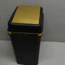 Bathroom  Can with Lid 4 Gallon Can with Swing Lid Small Garbage Can Black Bathroom Can with 300 Counts Bags for Kitchen Bedroom Office Dorm