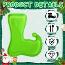 Uiifan Elf Themed Party Decorations, 24 Pcs Christmas Green Elf Boot Plates Disposable Plastic Serving Trays Xmas Party Supplies for Snacks