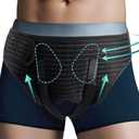 Hernia Belt for Men Inguinal, Groin Support Brace with 4 Removable Silicone Compression Pads, Bilateral Hernia Truss for Pre/Post Surgery Pain Relief, Adjustable Waist Guard with Breathable Fabric & Skin-Friendly Lining, Easy to Wear, L