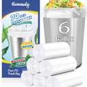 6 Gallon 70 pcs Clear Trash Bags Strong Clear Garbage Bags, Bathroom Trash Can Bin Liners, Plastic Bags for Office Home Kitchen, Fit 6 gallon,7 gallon Waste Basket Liner 5,6,7 Gal(6G70-Clear)