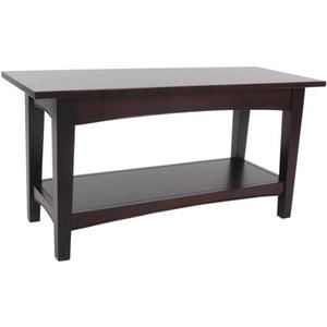 Alaterre Furniture Shaker Cottage Shoe Storage Bench, Espresso, 36”W x 18”H, 36" x 14" x 18"