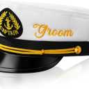 Hercicy Groom Captain Hat Bachelor Party Favors Groom to Be Accessories Boat Captain Hat Gift for Wedding Bridal Shower