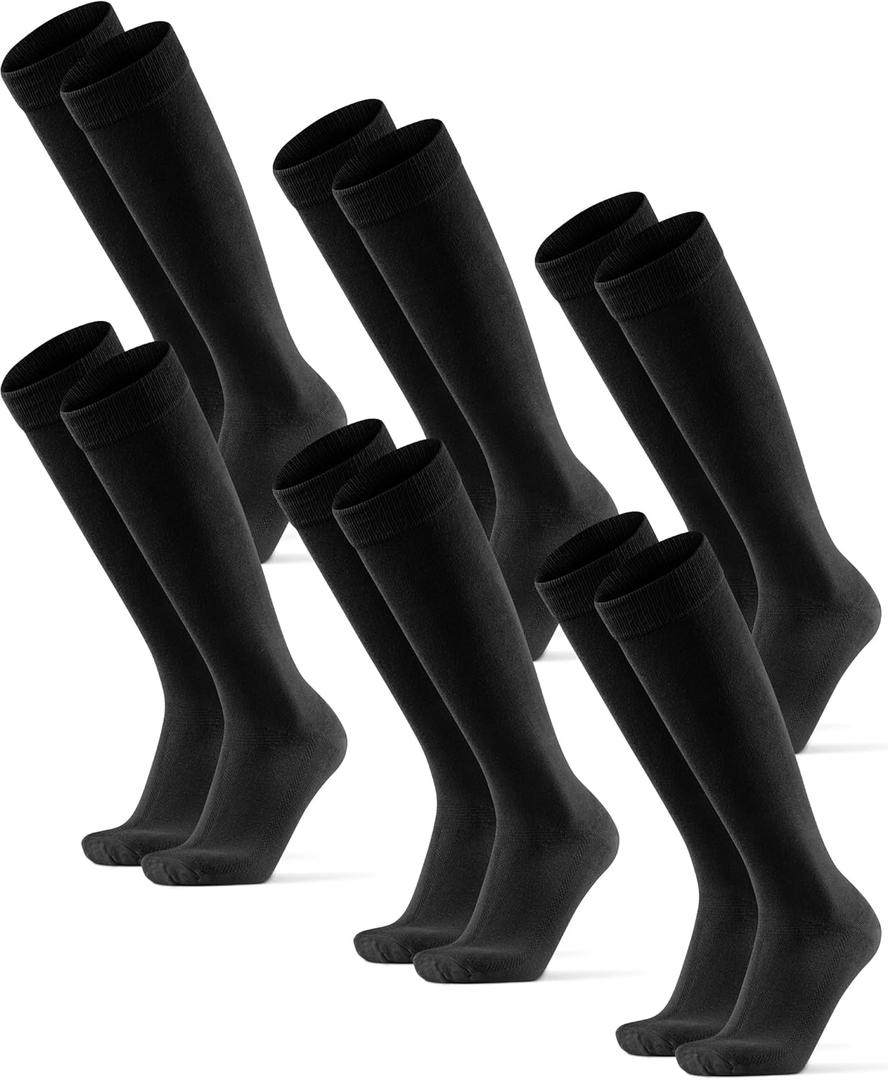 DANISH ENDURANCE Knee-High Dress Socks for Men & Women, 3-Pack