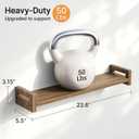Upgraded Floating Shelves for Wall, Set of 3 Solid Wood Wall Mounted Shelves, 23.6" Rustic Walnut Display Shelf for Bedroom, Living Room, Bathroom, and Kitchen Decor - Heavy-Duty & Natural Pine