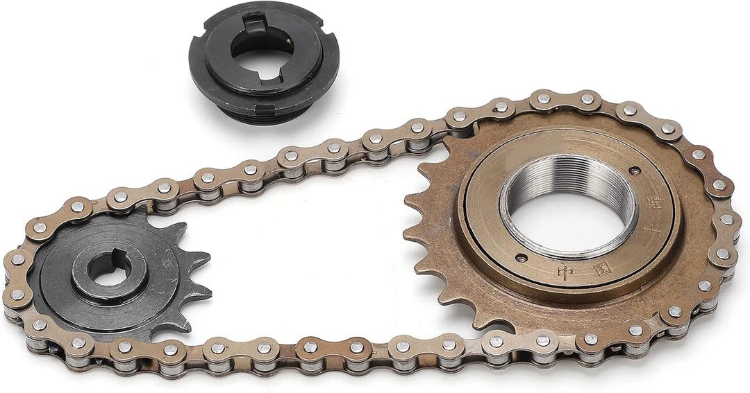 Alomejor Sprocket Chain Set, 22T Tooth Rear Freewheel + 38 Links Chain + 13T Tooth Sprocket Set for Modifying Your