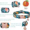 Dog Collar with Bow Tie, Durable Comfortable Cotton Dog Bowtie Collar with Metal Buckle for Medium Dog Girl Boy, Summer Cute Dog Collar, M