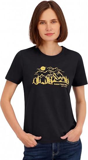 Spyder Womens Pursue Your Path Graphic Short Sleeve Tee T-Shirt, Black, 1X