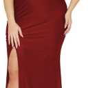 Women's Classic Bodycon Wedding Guest Dress Formal Cocktail Party Evening Gown,L