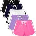 Resinta 5 Packs Girls Cotton Athletic Shorts Active Running Shorts Toddler Summer Shorts Dolphin Dolphin Yoga Shorts (10-12yrs)