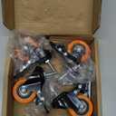 2 Inch Caster Wheels, Threaded Stem Casters Set of 4 Heavy Duty, 1/4"-20x1 (Screw Diameter 1/4", Stem Length 1"), Safety Dual Locking Industrial Castors, Wheels for Cart, Furniture