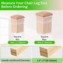 16PCS Extra Large Chair Leg Floor Protectors, Felt Furniture Pads for Hardwood Floors, Square Clear Sofa Bed Dining Table Chair Leg Covers to Protect Floors and Prevent Scratches & Noise(Fit:1.5"-2")
