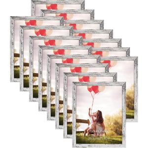 HORLIMER 8x10 Picture Frame Set of 15, Distressed White Picture Frames Display 8 by 10 Photo for Wall or Tabletop