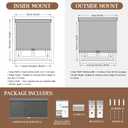 AOSKY Blackout Roller Shades Cordless Blinds for Windows, Free-Stop Shades with Valance, Thermal Insulated Fabric, UV Protection, Blinds for Home and Office (36" W x 72" H, Linen Grey)