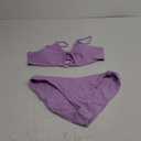 Meetall Women's High Cut String Triangle Bikini Set Swimsuits Sexy Bathing Suits 2 Piece (Purple, XL)