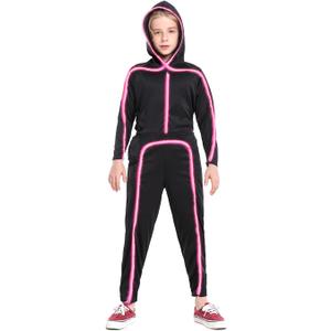 HSCTEK Light Up Child Stick Figure Costume (14, Pink)