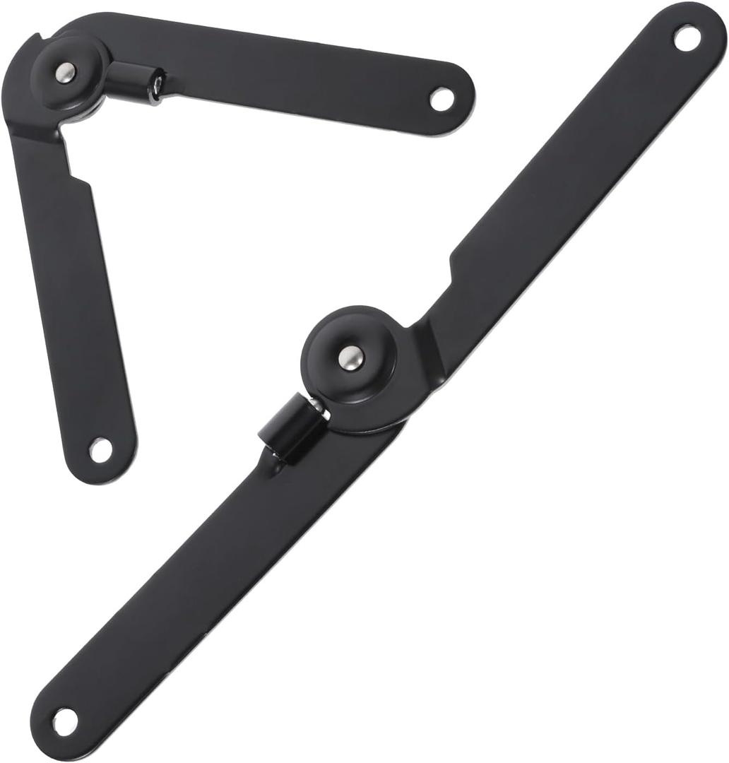 2 PCS 180 Degree Lid Support Hinge Black Rotatable Folding Hinges Heavy Duty Locking Hinges for Furniture Cabinet Door Box Cupboard Hardware Locks Box