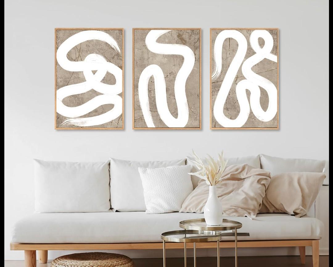 LHIUEM Abstract Shapes Framed Canvas Print Wall Art Set Duotone Minimalist Brush Stroke Wall Painting Modern Brown Boho Artwork for Living Room, Bedroom, Office - 16 x24 x3 LHIUEM Abstract Shapes Framed Canvas Print Wall Art Set Duotone Minimalist Brush Stroke Wall Painting Modern Brown Boho Artwork for Living Room, Bedroom, Office - 16 x24 x3