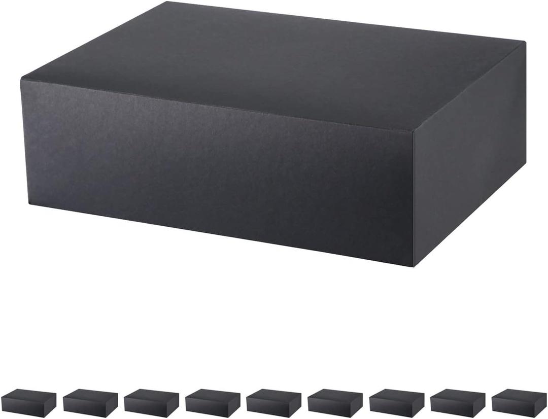 10 Gift Boxes 9.5x6.5x3 Inches, Matte Black Gift Boxes Bulks for Mother's Day, Father's Day, Party, Birthday, Groomsmen Proposal Boxes for Light Gifts