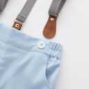 Baby Boys Gentleman Shorts Sets, Infant Outfits Suits, Shirt+Shorts+Bow Tie+Suspenders, 5-6 Y