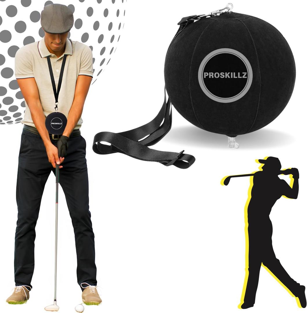 Golf Smart Ball Swing Trainer Arm Connection & Tempo Aid for Improved Posture, Lag, & Swing Plane Inflatable Golf Training Aid for All Levels Indoor & Outdoor Use