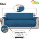 Easy-Going Reversible Loveseat Couch Cover for 2 Cushion Couch Sofa Cover for Dogs Water Resistant Furniture Protector with Foam Sticks Elastic Straps for Pet (Loveseat, PeacockBlue/Beige)