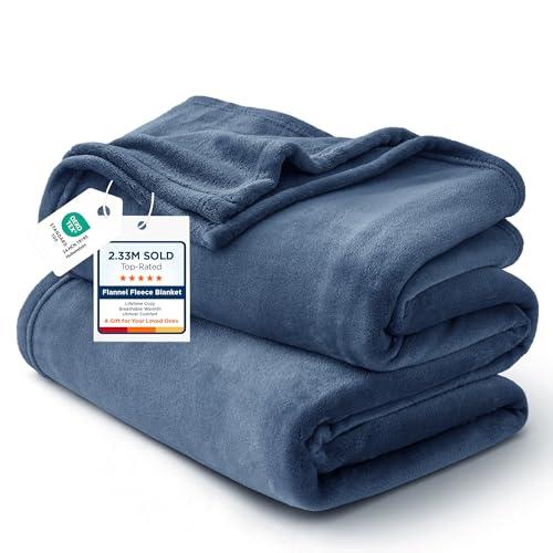 Bedsure GentleSoft Fleece Blanket Twin Size Mineral Blue - 300GSM Lightweight Plush Fuzzy Cozy Soft Warm Blanket for Bed, Sofa, Couch, Travel, Camping, 60x80 inches