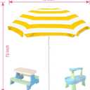 Water Table Umbrella,Kids Beach Umbrella & Picnic Table Shade,Ideal for Sand Play,Camping,Beach Trips,and Garden Fun.Lightweight Yet Durable