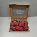 MACTING Artificial Rose Flowers 30PCS Real Touch Fake Flowers with Stem Red Foam Roses for DIY Wedding Bouquet Backdrop Table Centerpieces Arrangements Crafts Party Home Mothers Day Decorations (Dark Red-1)