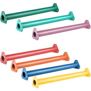 16 Inch 7 Colors Steel Monkey Bars Ladder Rungs Set for Backyards Playground and Children Indoor and Outdoor Climbing Kit (7 Pack)