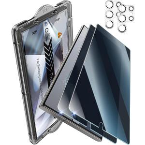 iGluz 2+2 Pack Privacy Tempered Glass Screen Protector for Samsung Galaxy S24 Ultra 6.8", 9H Ultra-Sensitive Glass with 0.02s Fingerprint Unlock Support, Anti-Spy, Easy Installation, Case-Friendly