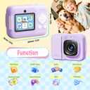 Instant Print Camera for Kids, Christmas Birthday Gifts for Girls Boys Age 3-12, TYPONOS Kids Cameras, Portable Toy Camera for 3 4 5 6 7 8 9 10 Year Old Girl with 32GB SD Card, Purple, 1 Count