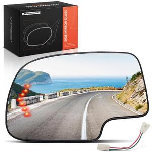 A-Premium Driver Side Heated Mirror Glass - Compatible with 2003-2007 Chevy Silverado, Avalanche, Suburban, Tahoe & GMC Sierra, Yukon & Cadillac Escalade - Exterior Side View Mirror with Turn Signal