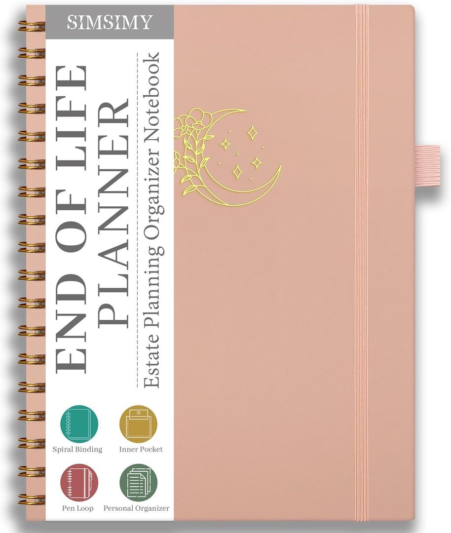 3 x End of Life Planner, Spiral Estate Planning for Senior, Final Arrangements Just in Case I Die Book Organizer, Will Preparation, Last Wishes & Funeral Planning Notebook for Beneficiary, Death Planner Organizer, 7x9.3"