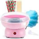 Cotton Candy Machine for Kids & Family, Mini Pink Vintage Cotton Candy Maker with 40 Sticks & Sugar Scoop, Ideal for Birthday Christmas Party Gifts