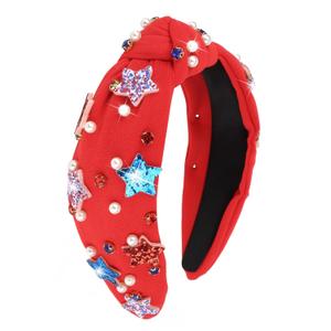 Jaciya 4th of July Headband for Women Girls Red White and Blue Star Patriotic Hairband Independence Day Head Band