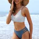 ANRABESS Bikini Sets for Women V Neck Criss Cross Two Piece Swimsuit Sexy Cutout Bathing Suit 2026 Beach Vacation Swimwear (M)