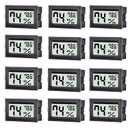 12 Pack Mini Digital Thermometer Hygrometer Indoor Temperature and Humidity Gauge Meter Monitor Fahrenheit () for Humidor,Greenhouse,Reptile Tank,Home,Jars