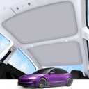 2026 Upgrade Sunshade Roof For Tesla Model 3 Highland 2022-2026 [No-Gap/Sag-Free] Heat Insulation Glass Roof Sunshade Sunroof for Tesla Model 3 Accessories 2026 2025 2024 202 2022 Beige