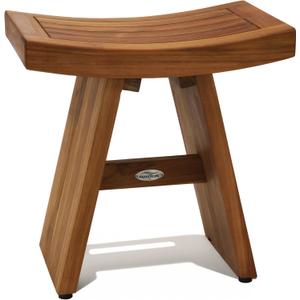 AquaTeak The Original 18" Asia Teak Shower Bench - Shower Stool for Bathroom - Durable Water Resistant Shower Chair - Shaving Foot Rest - Indoor & Outdoor Use