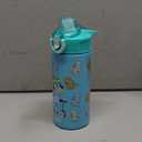 Zak Designs Bluey Sage Kids Water Bottle For School or Travel, 14oz Stainless Steel Water Bottle With Straw, Handle, and Leak-Proof, Pop-Up Spout Cover (Bluey & Bingo)