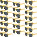 3/6/12/20 Pack Metallic Gold Sunglasses Bulk for Women Men Retro 90s Cheap Glasses for Party Supplies (Gold)