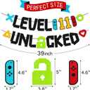 Level 11th Unlocked Sign Banner Happy 11th Birthday Level Up Eleventh Bday Party Decorations for Video Game Controller Themed Teen Birthday Event Celebration Supplies Double Sided
