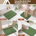 COSY HOMEER Extra Thick Bath Rugs for Bathroom - Anti-Slip Bath Mats Soft Plush Yarn Shaggy 100% Strong Mirco Polyeste Mat Living Room Bedroom Mat Floor Water Absorbent(Green,16x24 - Inches)