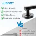 Shower Grab Bar Set, ADA Compliance Matte Black Stainless Steel Handicap Grab Bar for Bathtubs and Showers, Modern 3-Pack 18" 24" 36" Shower Safety Bars for Seniors