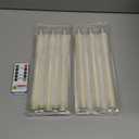 Homemory Real Wax LED Flameless Taper Candles with Remote Timer, 9.6 Inches Ivory Fake Candlesticks, Dripless Battery Operated Window Candle with 3D Flickering Flame for Fireplace Xmas Halloween