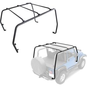 ECOTRIC Top Roof Rack Compatible with 1997-2006 Jeep Wrangler TJ, Rubicon Textured Black Upper