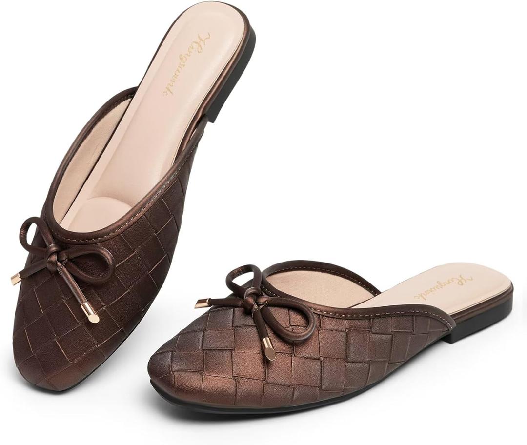Mules for Women Slip On Flats Office Business Casual Shoes Closed Toe Shoes for Women Dressy Comfortable